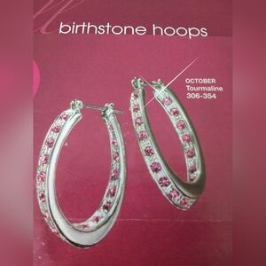 Avon Birthstone Twisted Hoop Earrings October